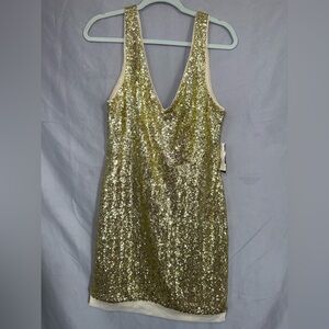 Bisou Bisou Gold Sequin cocktail Dress